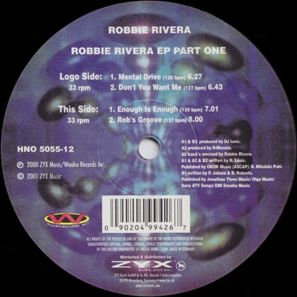 Cover Robbie Rivera - Robbie Rivera EP Part One (12, EP) Schallplatten Ankauf