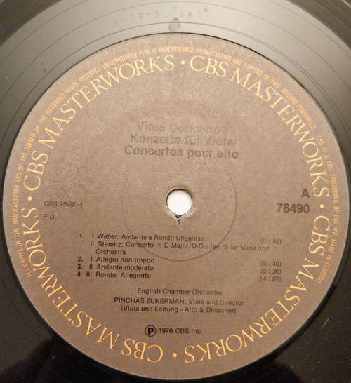 Cover Pinchas Zukerman, English Chamber Orchestra - Concerti For Viola / Concerti Pour Alto / Konzerte Für Viola (LP) Schallplatten Ankauf