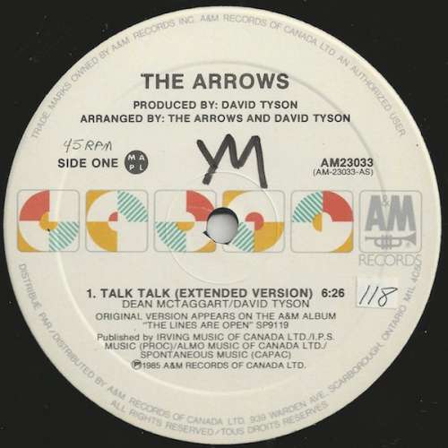 Bild The Arrows - Talk Talk (12, Maxi) Schallplatten Ankauf