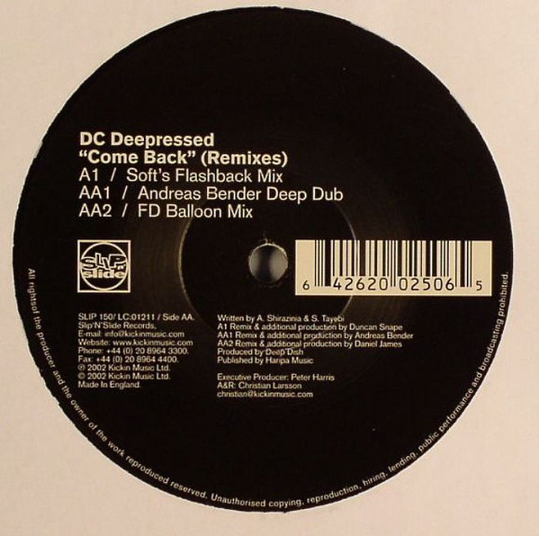 Cover DC Deepressed - Come Back (Remixes) (12) Schallplatten Ankauf