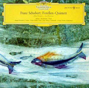 Cover Franz Schubert - Adrian Aeschbacher • Rudolf Koeckert • Oskar Riedl • Josef Merz • Franz Ortner - Forellen-Quintett • The Trout (10, Mono) Schallplatten Ankauf