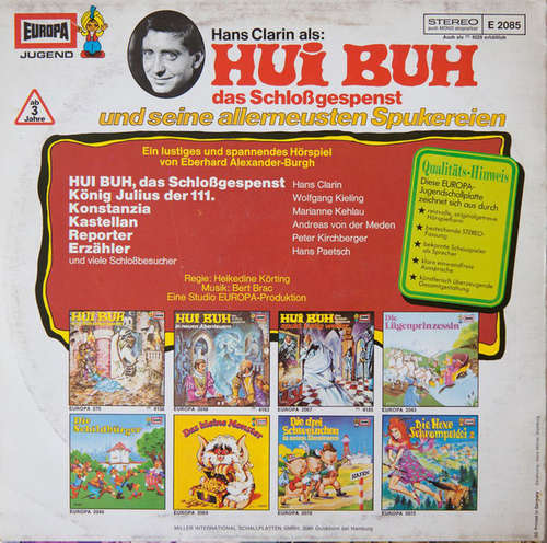 Cover Eberhard Alexander-Burgh / Hans Clarin - Hui Buh, Das Schloßgespenst  4 - Und Seine Allerneusten Spukereien (LP) Schallplatten Ankauf
