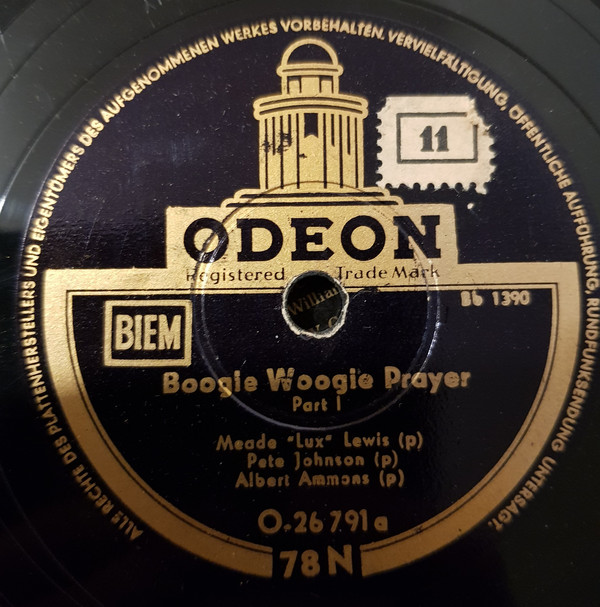 Cover Meade Lux Lewis, Pete Johnson, Albert Ammons - Boogie Woogie Prayer (Shellac, 10, RE) Schallplatten Ankauf