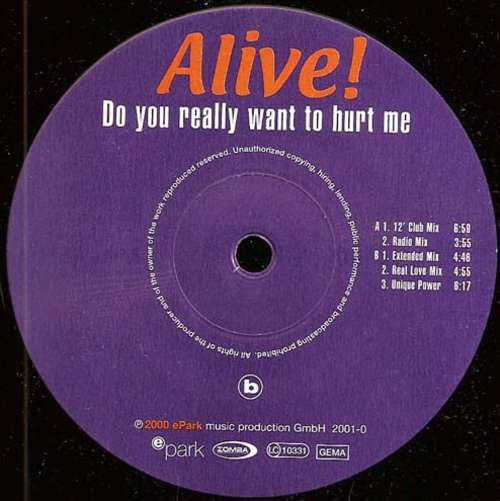 Cover Alive! (2) - Do You Really Want To Hurt Me (12, Maxi) Schallplatten Ankauf