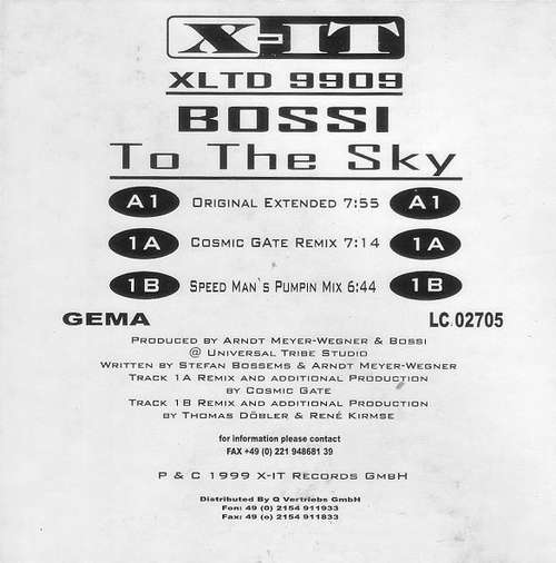 Cover Bossi - To The Sky (12) Schallplatten Ankauf