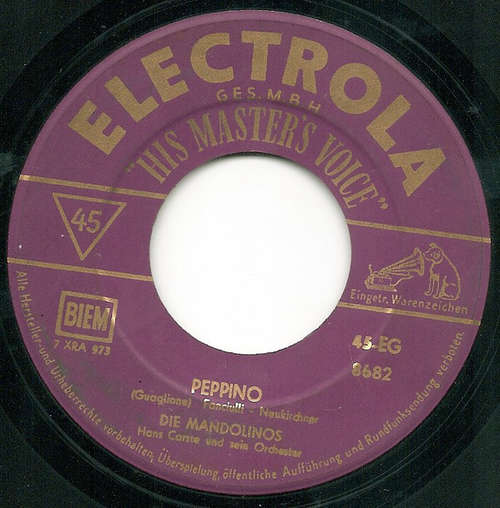 Cover Die Mandolinos - Peppino / Rosabella - Bellarosa (7, Single) Schallplatten Ankauf