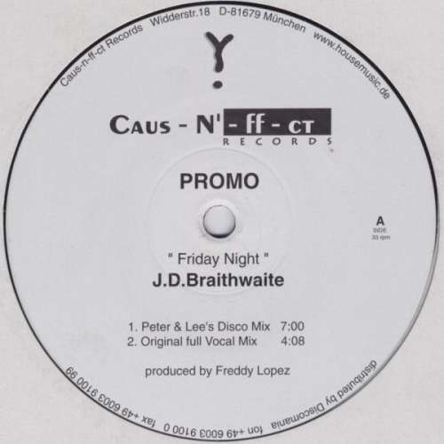 Cover J.D. Braithwaite - Friday Night (12, Promo) Schallplatten Ankauf
