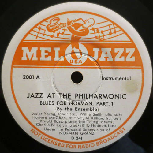 Cover Jazz At The Philharmonic - Blues For Norman (7, Single) Schallplatten Ankauf