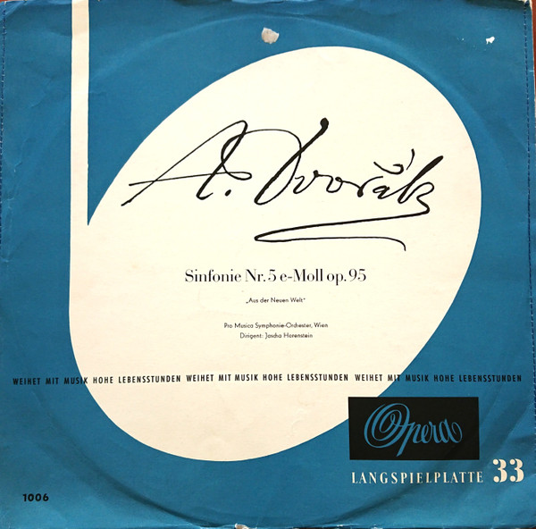 Cover A. Dvořák*, Pro Musica Symphonie-Orchester, Wien*, Jascha Horenstein - Sinfonie Nr.5 E-moll Op. 95 - „Aus Der Neuen Welt“ (LP, Album, Mono) Schallplatten Ankauf