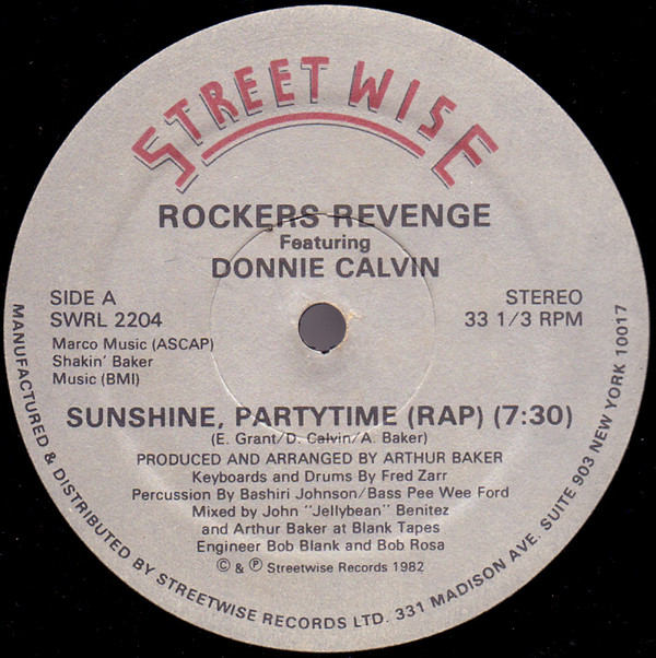 Cover Rockers Revenge Featuring Donnie Calvin - Sunshine Partytime (12) Schallplatten Ankauf