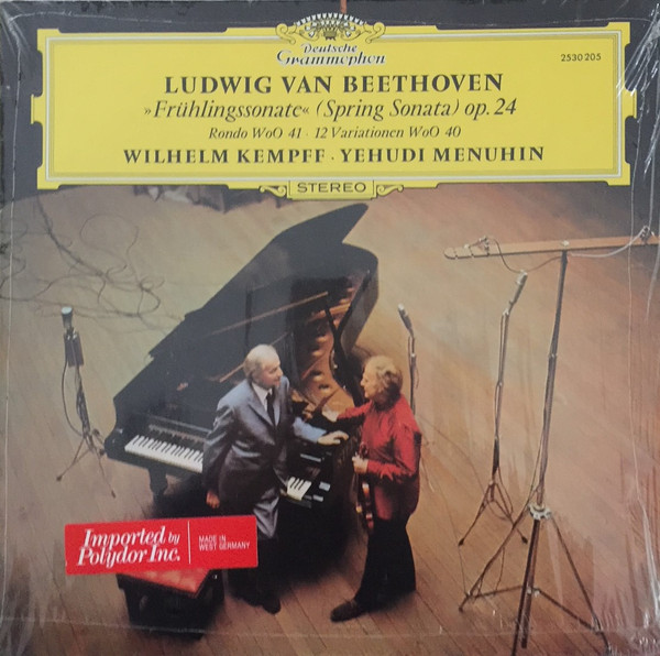 Cover Ludwig van Beethoven - Wilhelm Kempff · Yehudi Menuhin - »Frühlingssonate« (Spring Sonata) Op. 24 · Rondo WoO 41 · 12 Variationen WoO 40 (LP) Schallplatten Ankauf