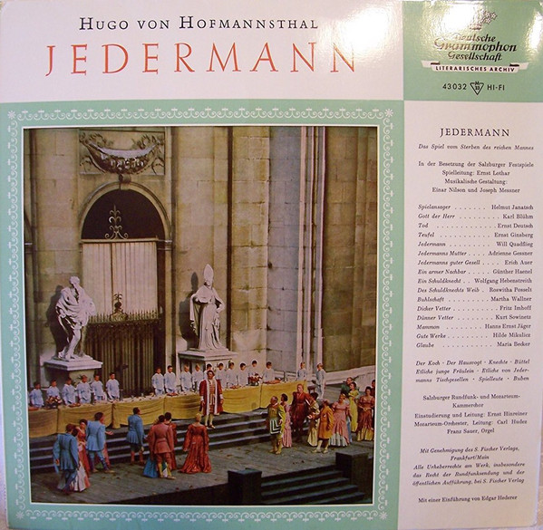 Cover Hugo Von Hofmannsthal - Jedermann - Das Spiel Vom Sterben Des Reichen Mannes (LP, Mono, Gat) Schallplatten Ankauf