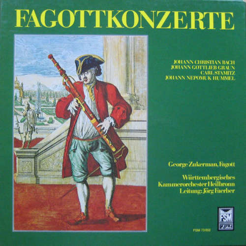 Cover J. Chr. Bach* / J. G. Graun* / Stamitz* / J. N. Hummel*, George Zukerman, Jörg Faerber, Württembergisches Kammerorchester - Fagottkonzerte (2xLP + Box) Schallplatten Ankauf