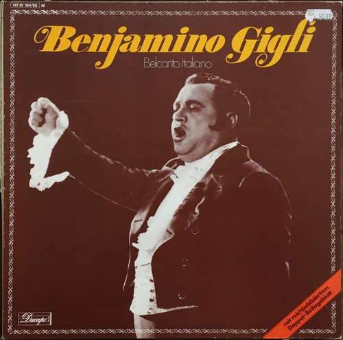 Cover Benjamino Gigli* - Belcanto Italiano - Das Benjamino Gigli Album (2xLP, Album, Comp, Mono + Box) Schallplatten Ankauf