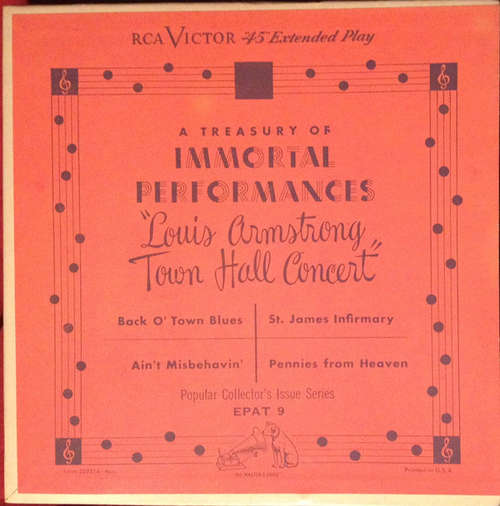 Cover Louis Armstrong - Louis Armstrong Town Hall Concert (7, EP) Schallplatten Ankauf