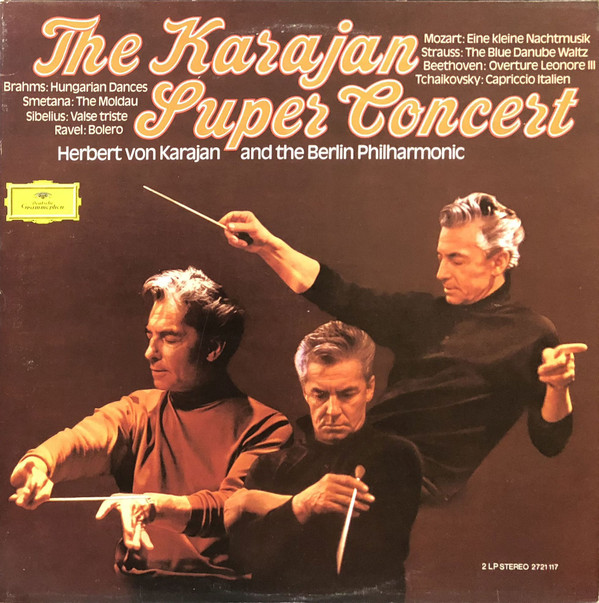 Cover Herbert von Karajan And The Berlin Philharmonic* - The Karajan Super Concert (2xLP, Comp) Schallplatten Ankauf