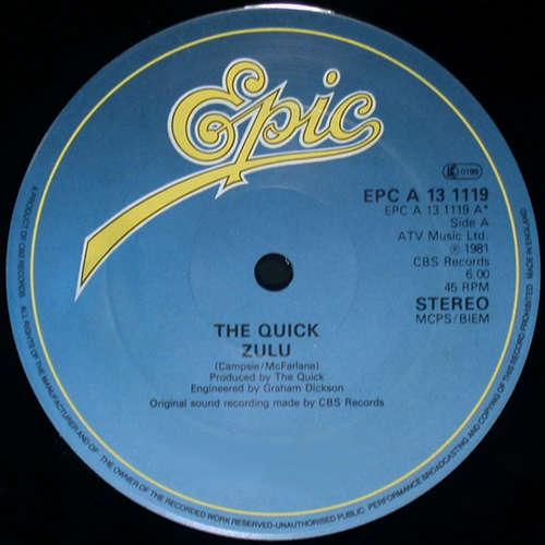Cover The Quick - Zulu / Eat Your Words (12) Schallplatten Ankauf
