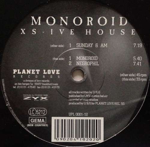 Cover Xs-Ive House - Monoroid (12) Schallplatten Ankauf