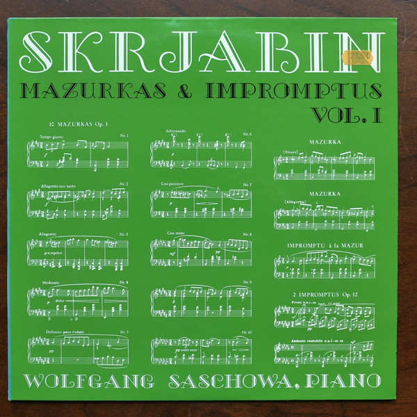 Cover Aleksandr Skrjabin*, Wolfgang Saschowa - Sämtliche Mazurkas und Impromptus - Folge 1 (LP) Schallplatten Ankauf