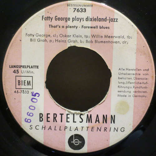 Cover Fatty George - Fatty George Plays Dixieland-Jazz (7, EP) Schallplatten Ankauf