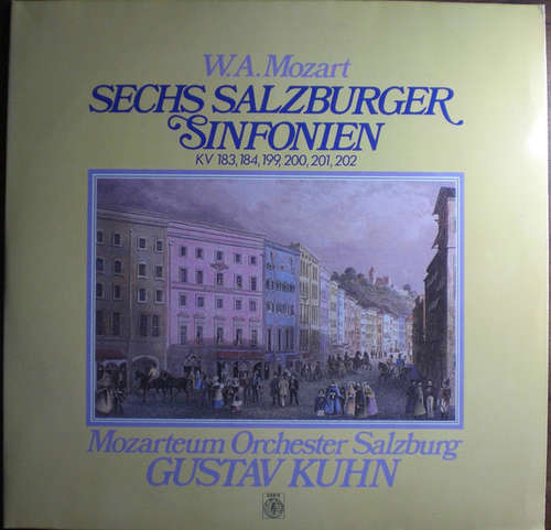 Cover W.A. Mozart*, Mozarteum-Orchester Salzburg*, Gustav Kuhn - Sechs Salzburger Sinfonien KV 183, 184, 199, 200, 201, 202 (2xLP) Schallplatten Ankauf