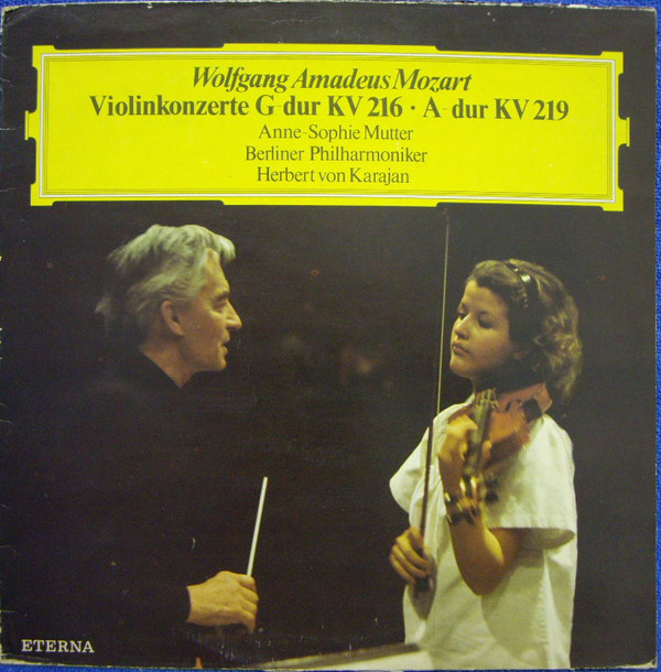 Cover Wolfgang Amadeus Mozart, Anne-Sophie Mutter, Berliner Philharmoniker, Herbert von Karajan - Violinkonzerte G-dur KV 216 · A-dur KV 219 (LP, Blu) Schallplatten Ankauf