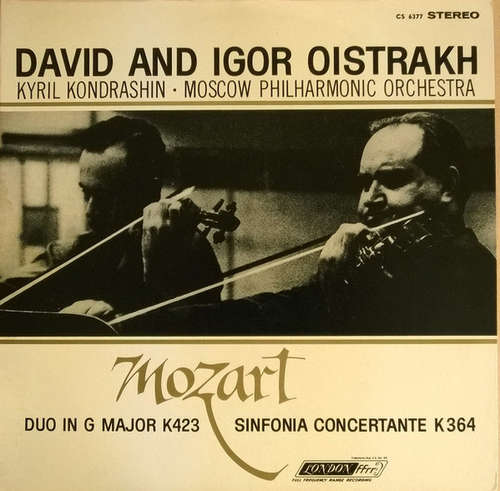 Cover Mozart*, Igor Oistrakh*, David Oistrakh*, Kyril Kondrashin*, Moscow Philharmonic* - Sinfonia Concertante K.364 / Duo In G K.423 (LP) Schallplatten Ankauf