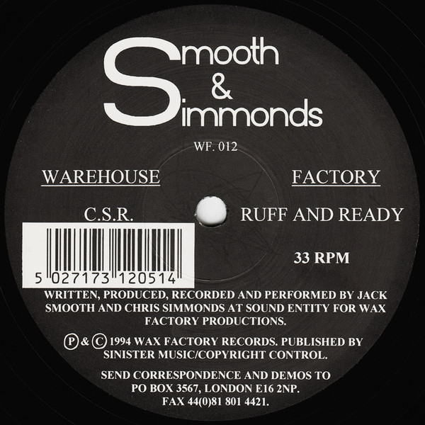 Cover Smooth & Simmonds - C.S.R. / Ruff And Ready (12) Schallplatten Ankauf