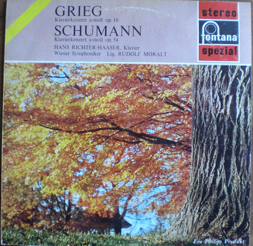 Bild Grieg* / Schumann* - Hans Richter-Haaser, Wiener Symphoniker, Rudolf Moralt - Klavierkonzert a-moll op. 16 / Klavierkonzert a-moll op. 54 (LP) Schallplatten Ankauf
