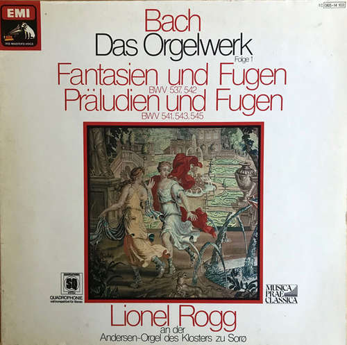Cover Bach*, Lionel Rogg - Das Orgelwerk Folge 1 - Fantasien Und Fugen BWV 537, 542 / Präludien Und Fugen BWV 541,543,545 (LP, Quad) Schallplatten Ankauf