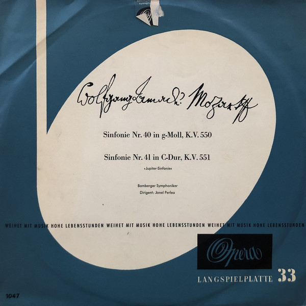 Cover Wolfgang Amadeus Mozart - Bamberger Symphoniker, Jonel Perlea - Sinfonie Nr. 40 In G-Moll, K.V.550 / Sinfonie Nr. 41 In C-Dur, K.V.551 - Jupiter-Sinfonie (LP) Schallplatten Ankauf