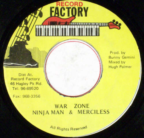 Cover Ninjaman & Merciless - War Zone (7, Single) Schallplatten Ankauf