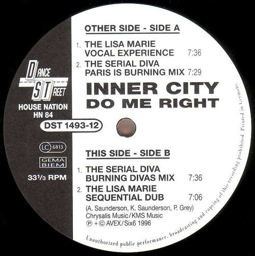 Cover Inner City - Do Me Right (12) Schallplatten Ankauf
