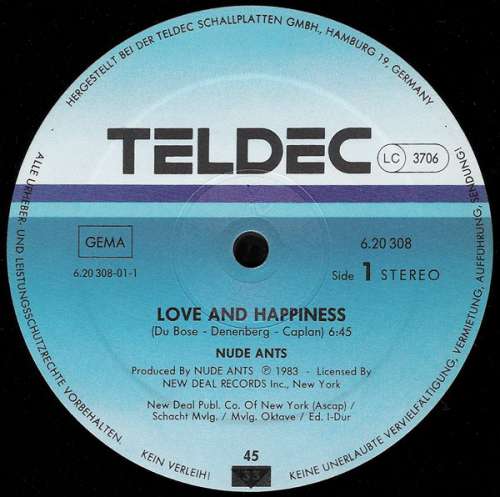 Cover Nude Ants - Love And Happiness / Car That Goes (12) Schallplatten Ankauf