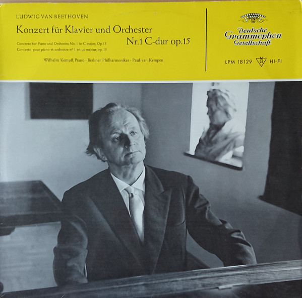 Cover Ludwig van Beethoven – Wilhelm Kempff, Berliner Philharmoniker, Paul van Kempen - Konzert Für Klavier Und Orchester Nr. 1 C-dur Op. 15 (LP, Mono, RE) Schallplatten Ankauf