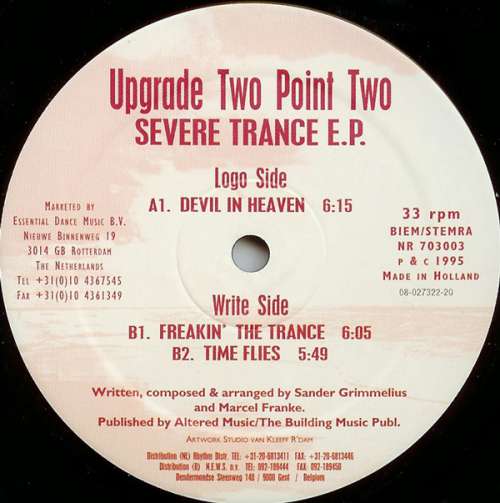 Cover Upgrade Two Point Two - Severe Trance EP (12, EP) Schallplatten Ankauf