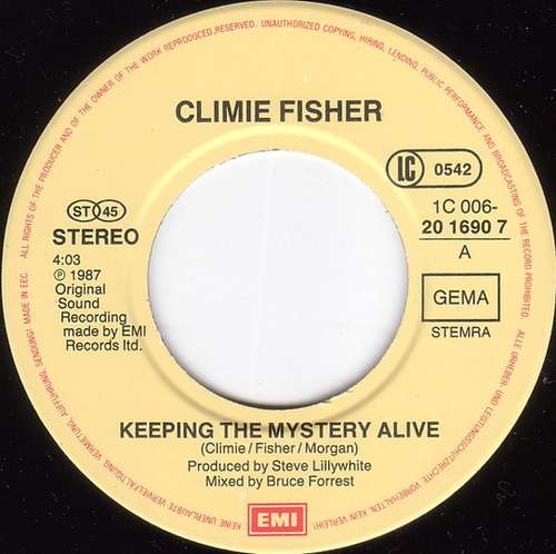 Cover Climie Fisher - Keeping The Mystery Alive (7, Single) Schallplatten Ankauf