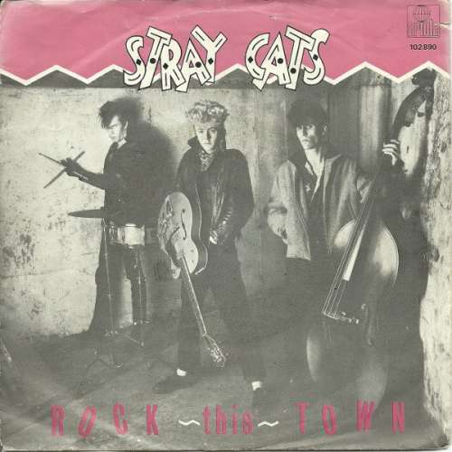 Cover Stray Cats - Rock This Town (7, Single, M/Print) Schallplatten Ankauf