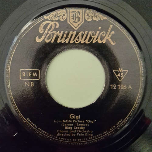 Cover Bing Crosby - Gigi / Trust Your Destiny To Your Star (7, Single) Schallplatten Ankauf