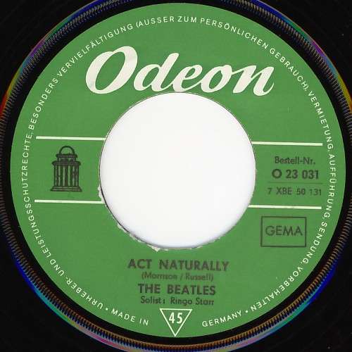 Cover The Beatles - Act Naturally (7, RE) Schallplatten Ankauf