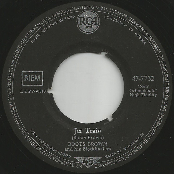 Cover Boots Brown And His Blockbusters - Jet Train / El Brasero (7, Single) Schallplatten Ankauf