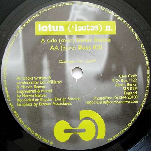 Cover Lotus (7) - Inner Sense / Bass Kill (12) Schallplatten Ankauf