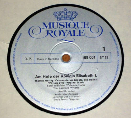 Cover Thomas Morley, William Byrd, John Dowland - Am Hofe Der Königin Elisabeth I. (LP) Schallplatten Ankauf