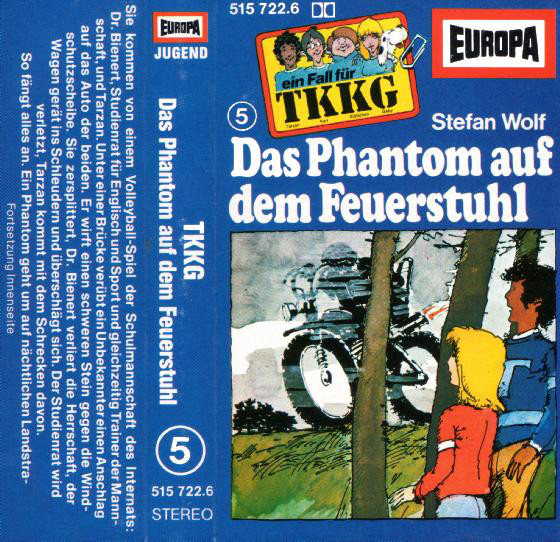Cover Stefan Wolf - TKKG   5 - Das Phantom Auf Dem Feuerstuhl (Cass) Schallplatten Ankauf