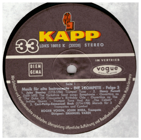 Cover Various - Musik für alte Instrumente - Die Trompete - Folge 3 (LP) Schallplatten Ankauf