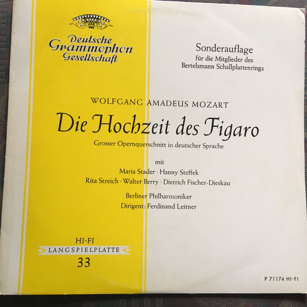 Cover Wolfgang Amadeus Mozart - Berliner Philharmoniker, Ferdinand Leitner - Die Hochzeit Des Figaro (LP, Mono, Club, RE, S/Edition) Schallplatten Ankauf