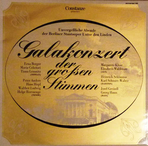 Cover Various - Galakonzert Der Großen Stimmen (LP, Comp, Mono) Schallplatten Ankauf
