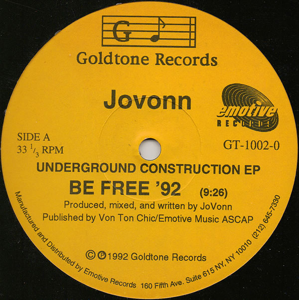 Cover Jovonn - Underground Construction EP (12, EP) Schallplatten Ankauf