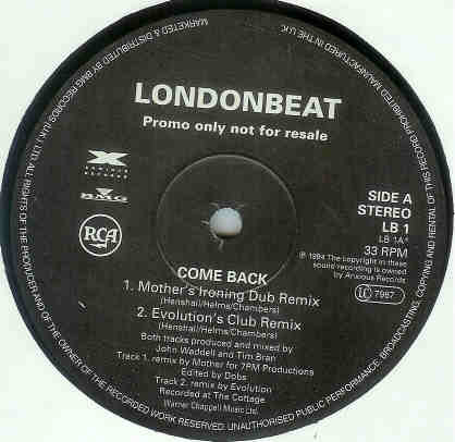 Cover Londonbeat - Come Back (12, Promo) Schallplatten Ankauf