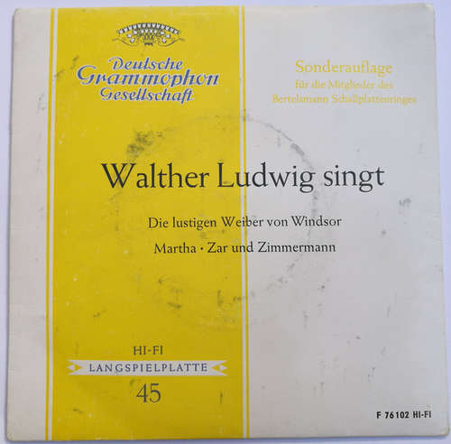 Cover Walther Ludwig - Walther Ludwig Singt (7, EP, Mono, Club) Schallplatten Ankauf